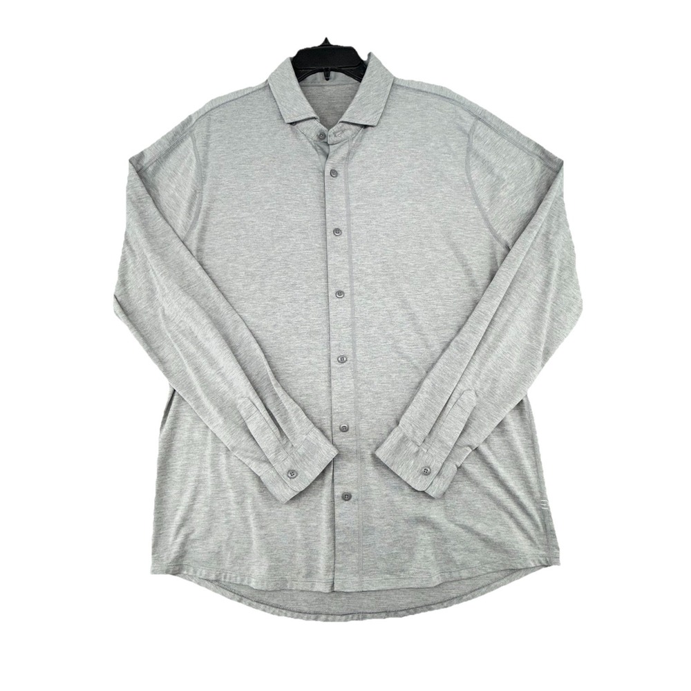 Lululemon Men's Performance shirt‎ long sleeve button down Gray XL